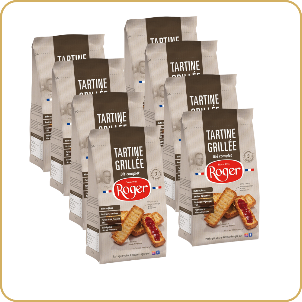 lot tartines petit déjeuner légères et croustillantes au blé complet